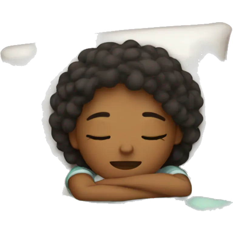 Girl sleeping on a cozy bed emoji