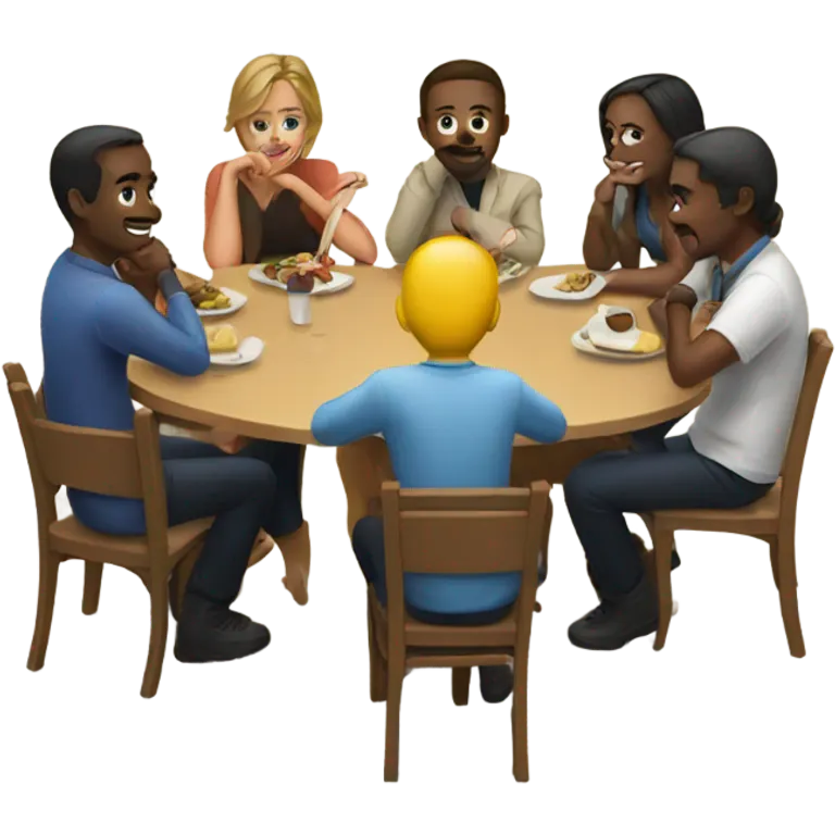 group sitting at a table emoji