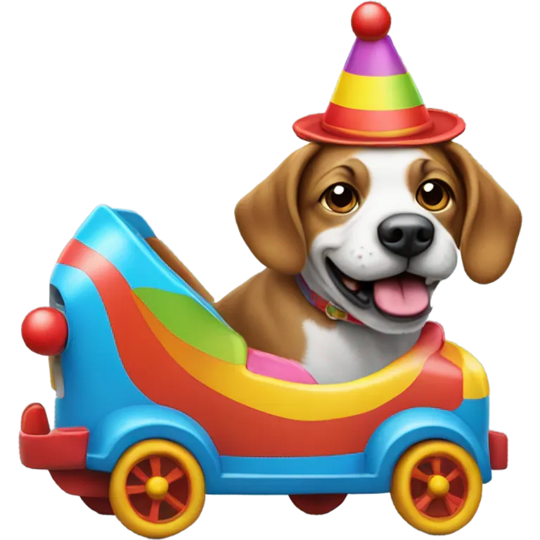 Dog in a clown car emoji