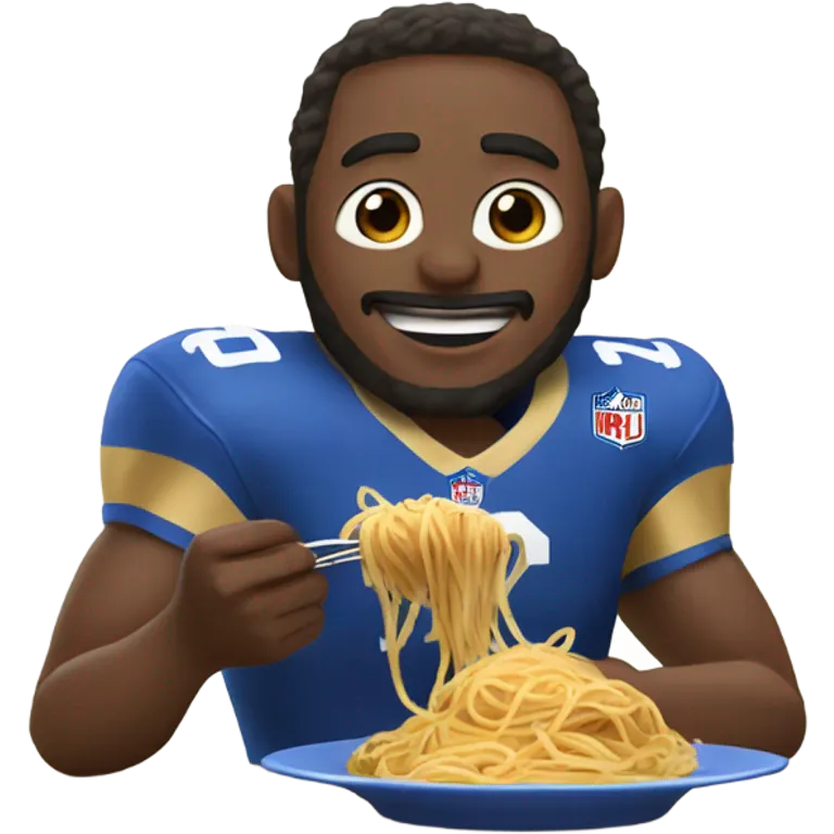 Football player eating spaghetti  emoji