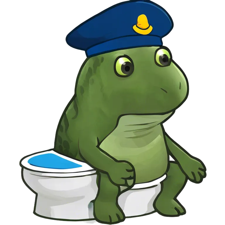 A turtle on the toilet emoji