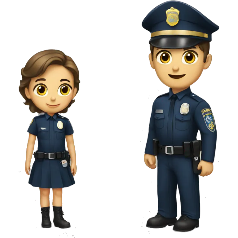 Policia con una niña emoji
