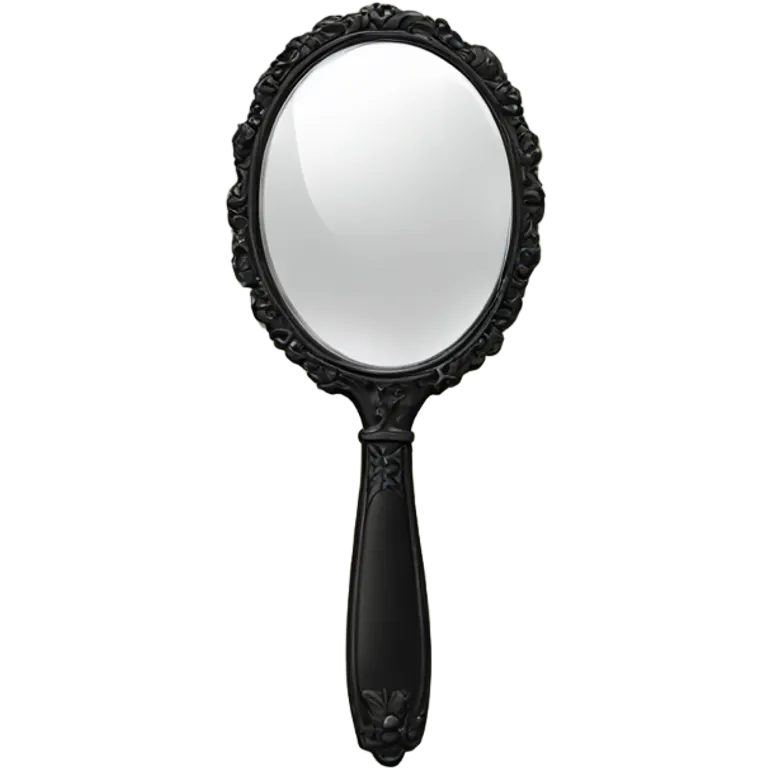 black Vintage hand mirror  emoji
