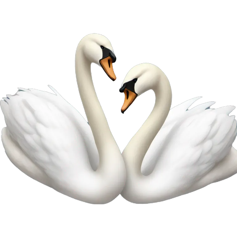 2 swans that make a heart emoji