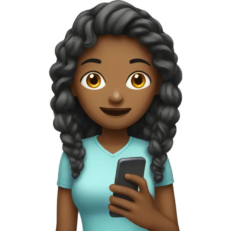 Girl with phone emoji