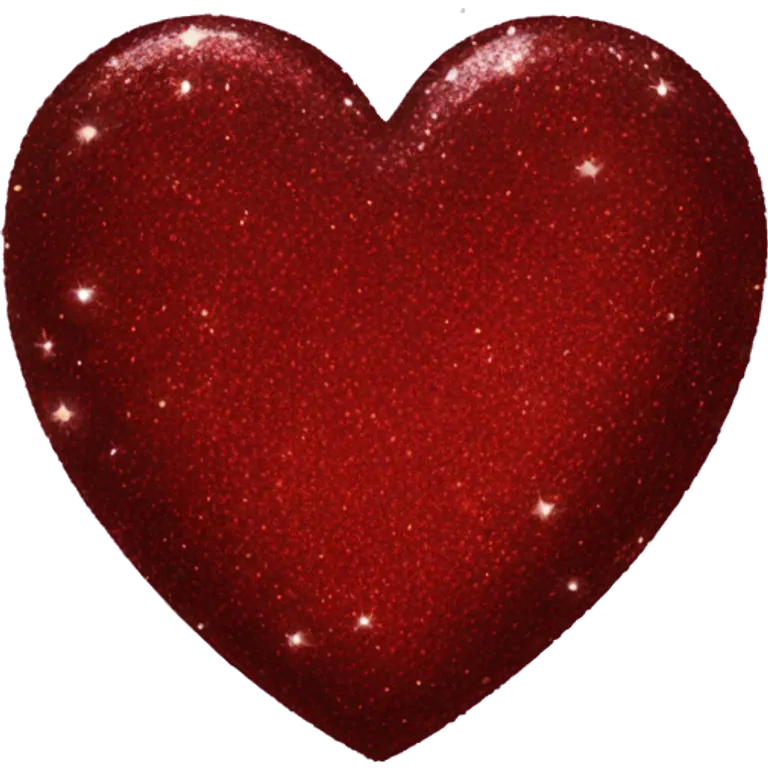 glittery dark red heart emoji