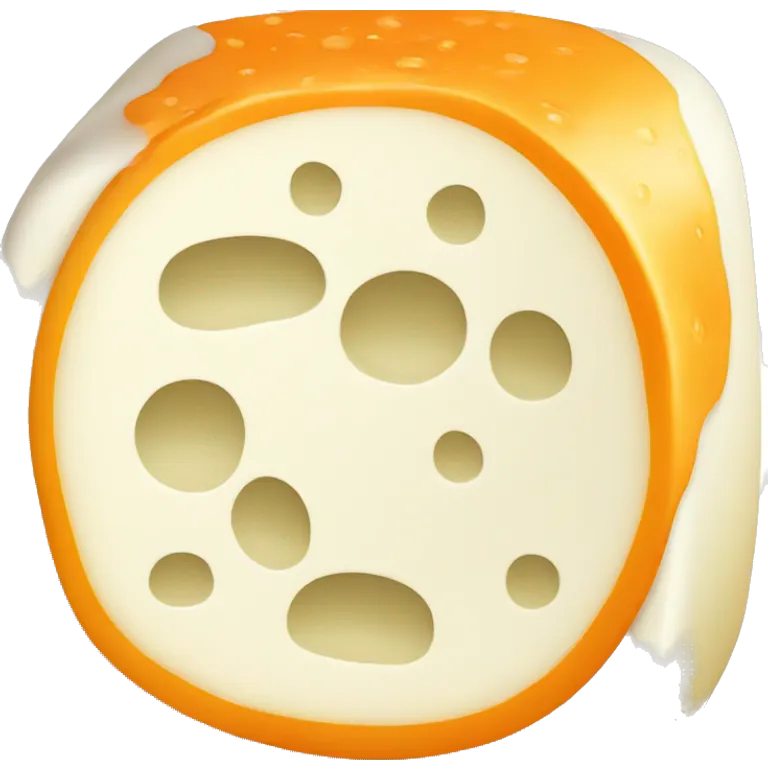 white cheese with orange rim emoji