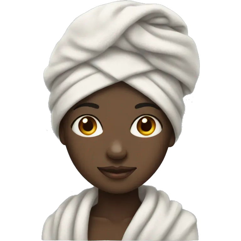 Black girl with a towel on her head  emoji
