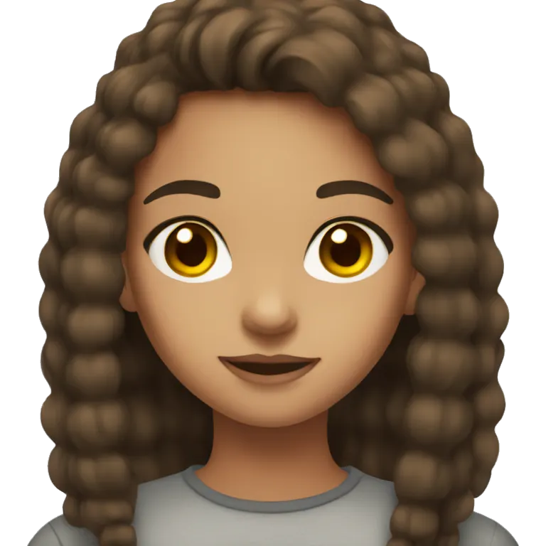 brunette girl with brown eyes emoji