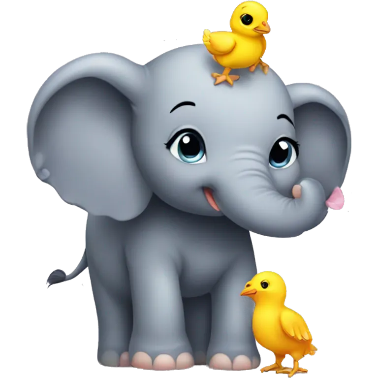 baby elephant and baby chick emoji