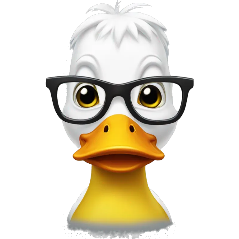 Duck wearing glasses emoji