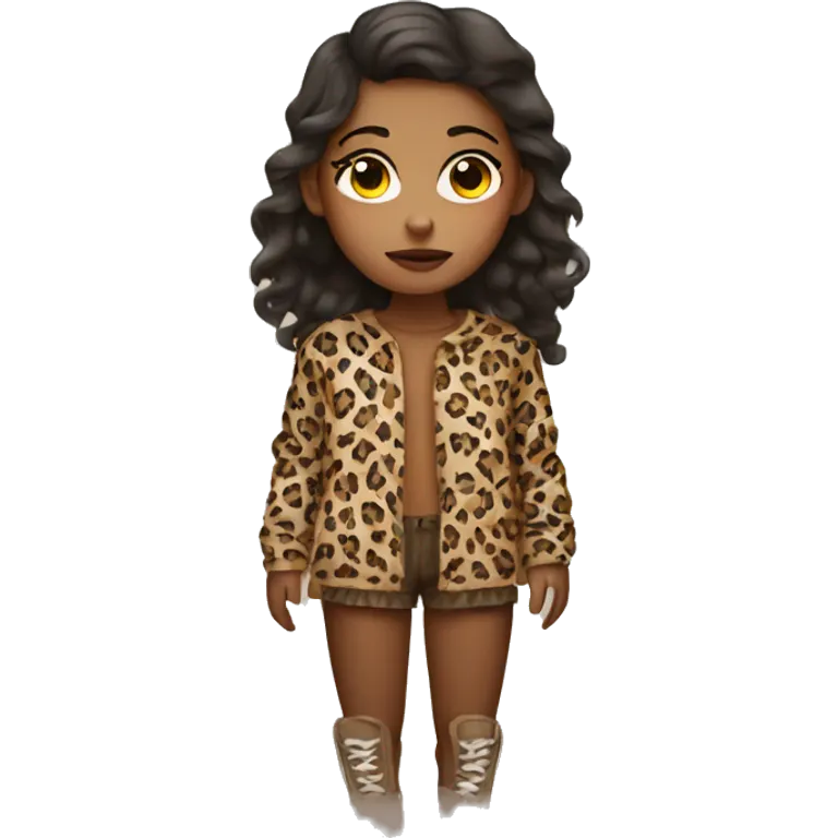 Sleepy girl with leopard outfit emoji