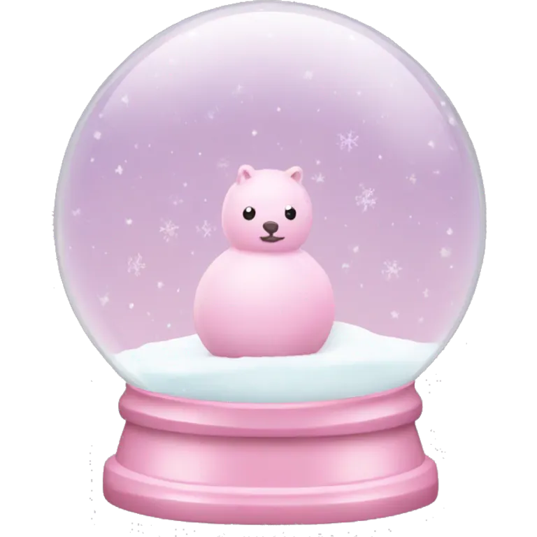 Pastel pink snow globe emoji