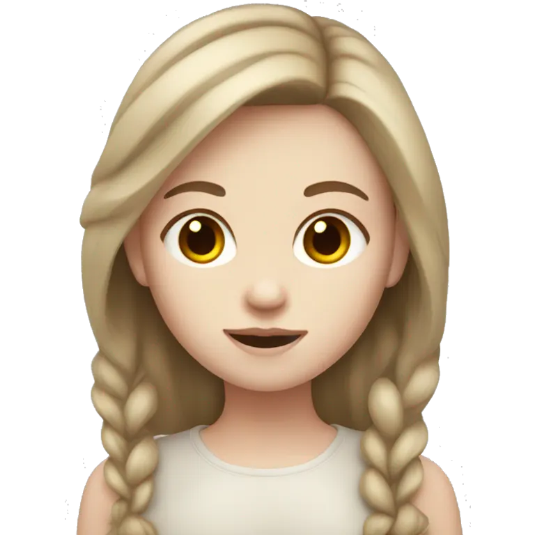 Girl with pale skin and brown hair  emoji