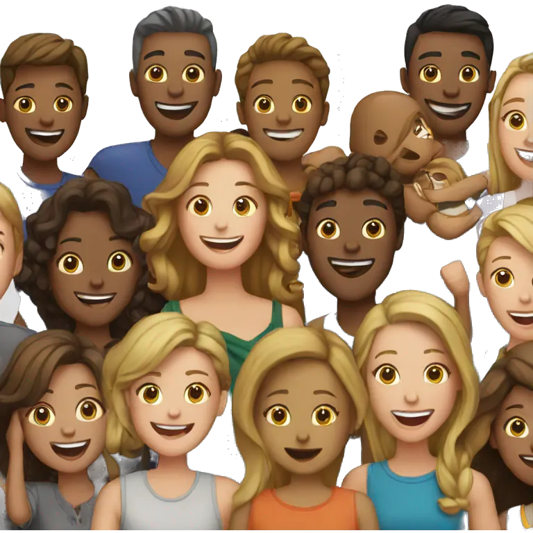 group of people celebrating emoji