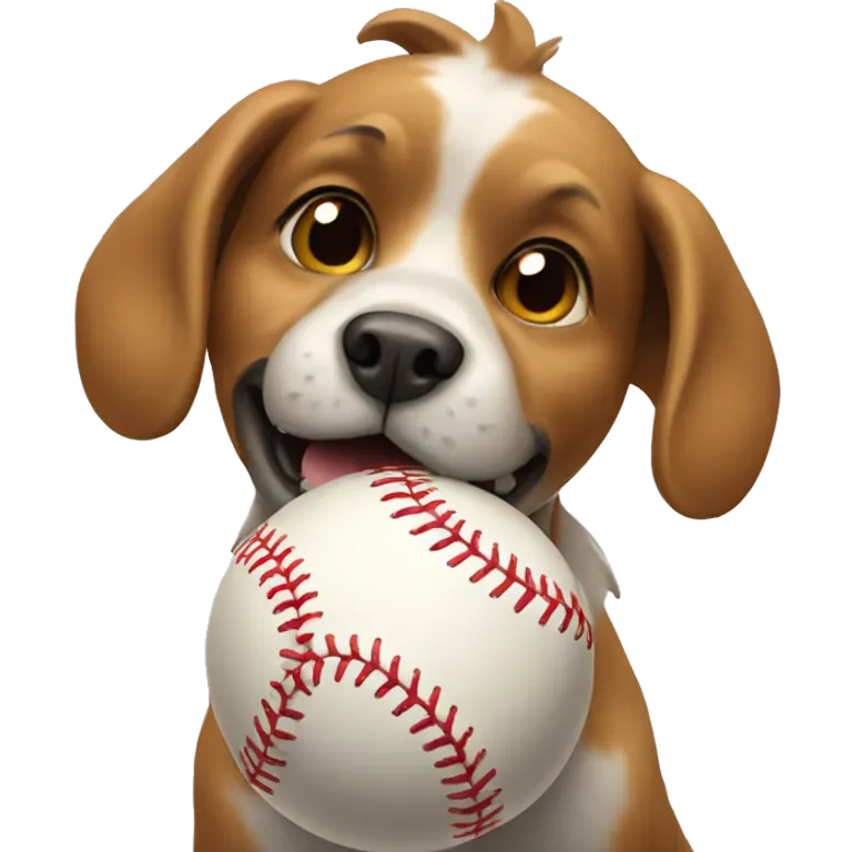 Dog playing baseball emoji