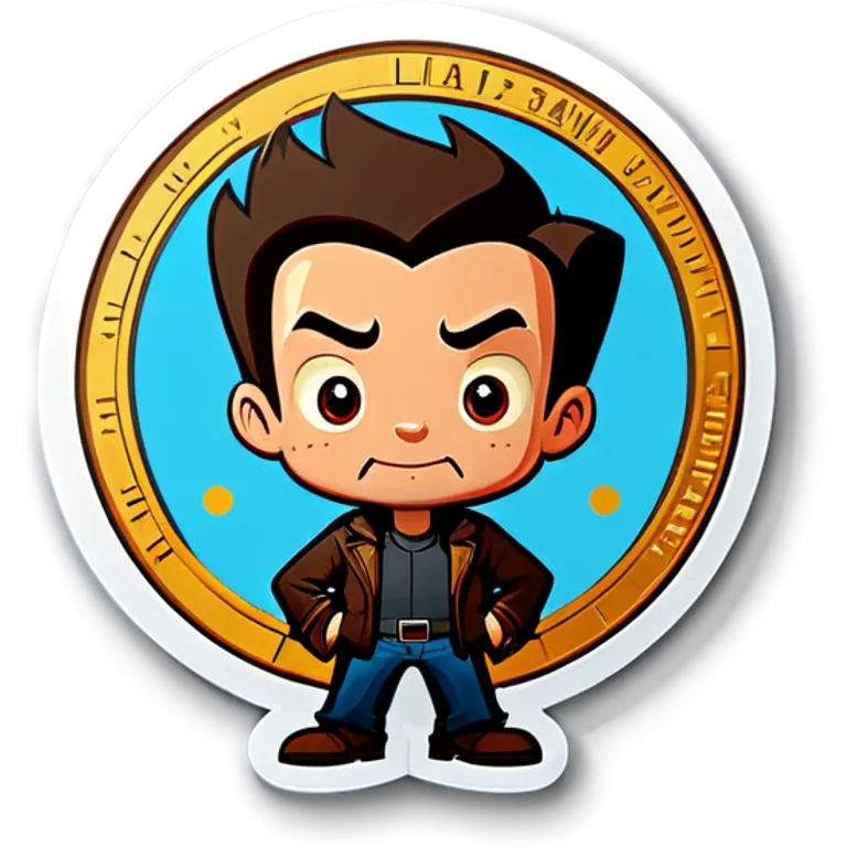 Cartoon coin that says Logan  emoji