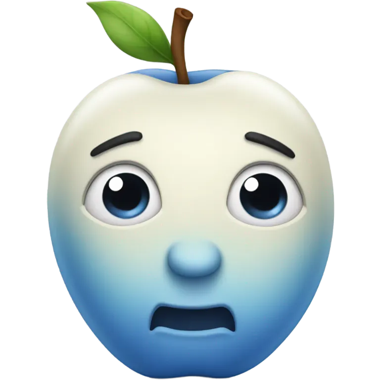 Apple as Blue colour emoji