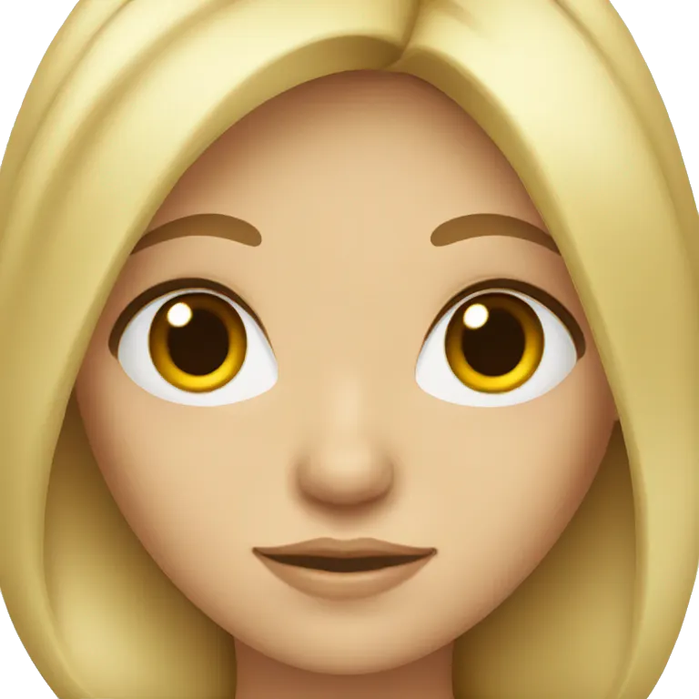  Blond girl with brown eyes emoji