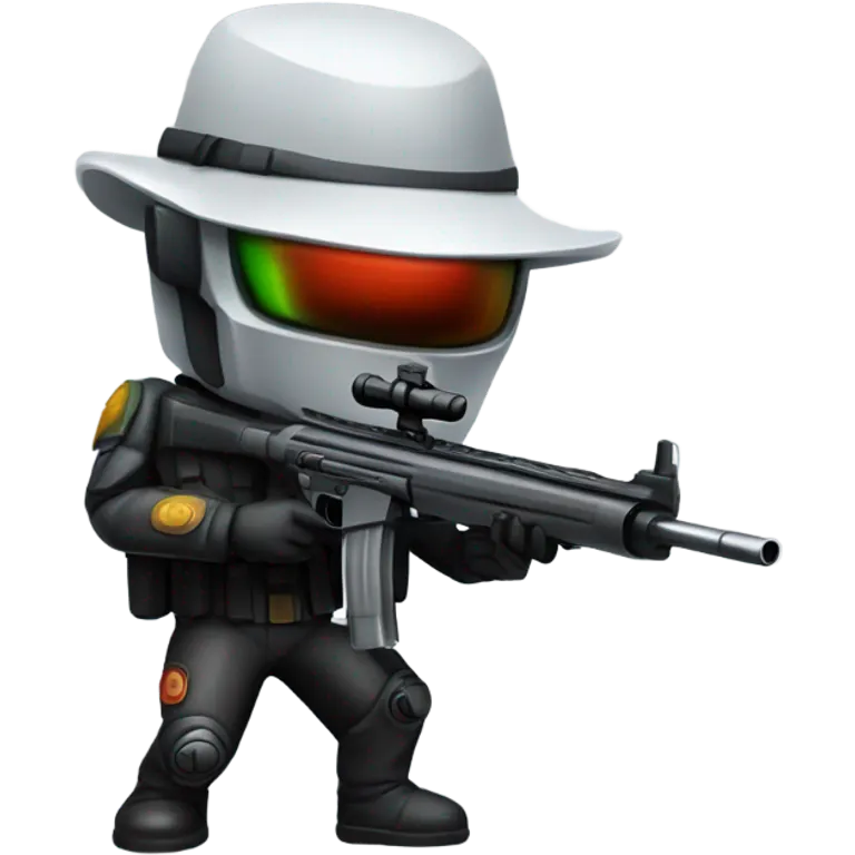 Martian secret service bounty hunter aiming rifle emoji