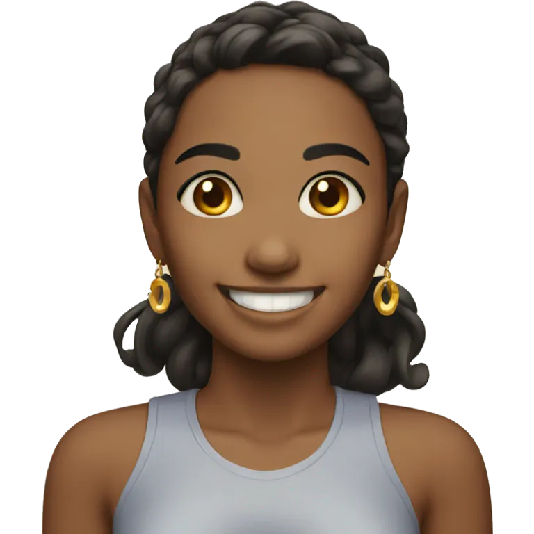 smiling girl with earrings emoji