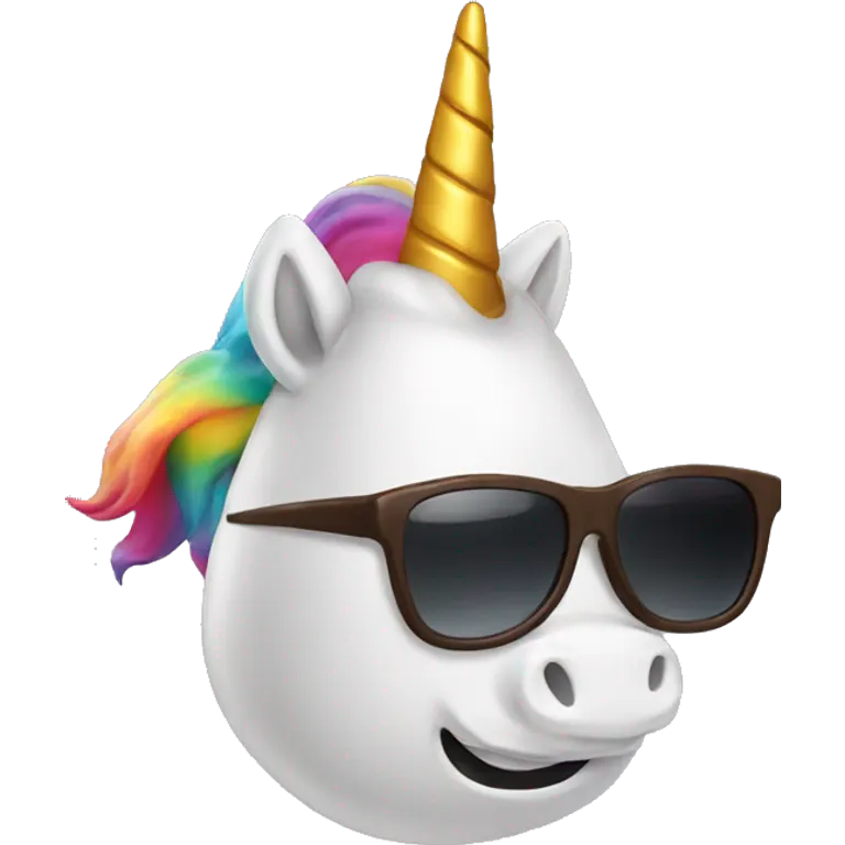 poop with sunglasses and a unicorn horn emoji