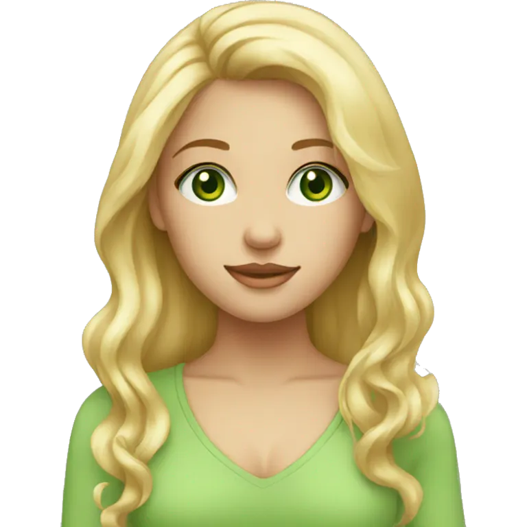 Girl blond with green eyes emoji