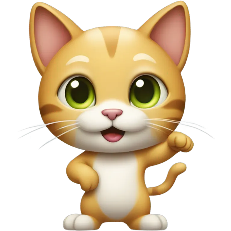 Cat flipping off the screen emoji
