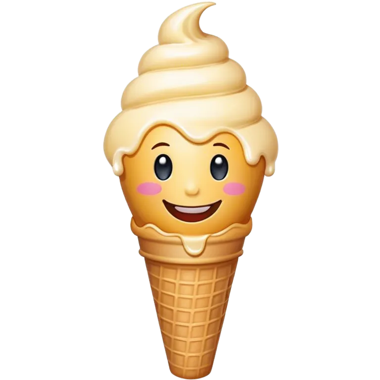 Ice cream smiling emoji