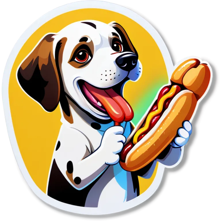Dog eating a hot dog  emoji