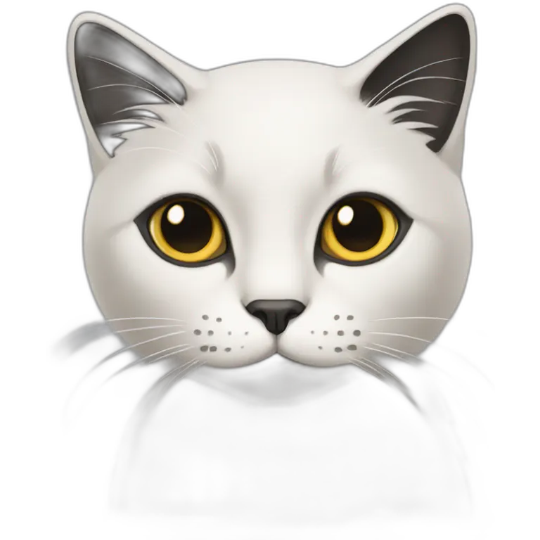 cat with long black hair and black eyes emoji