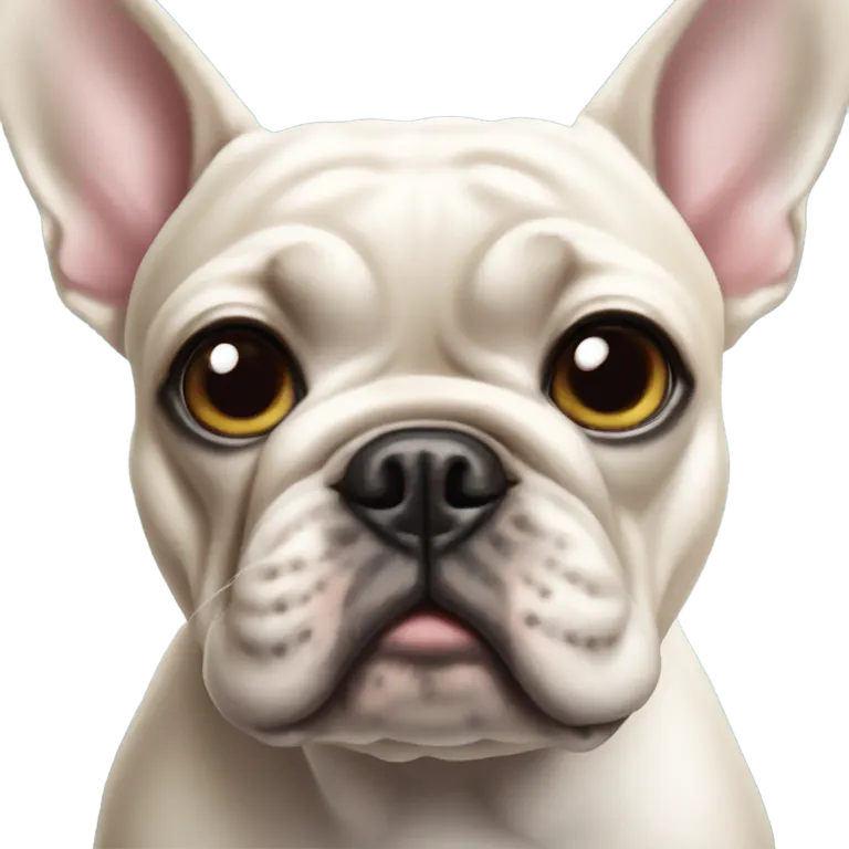 French bulldog looking at viewer emoji