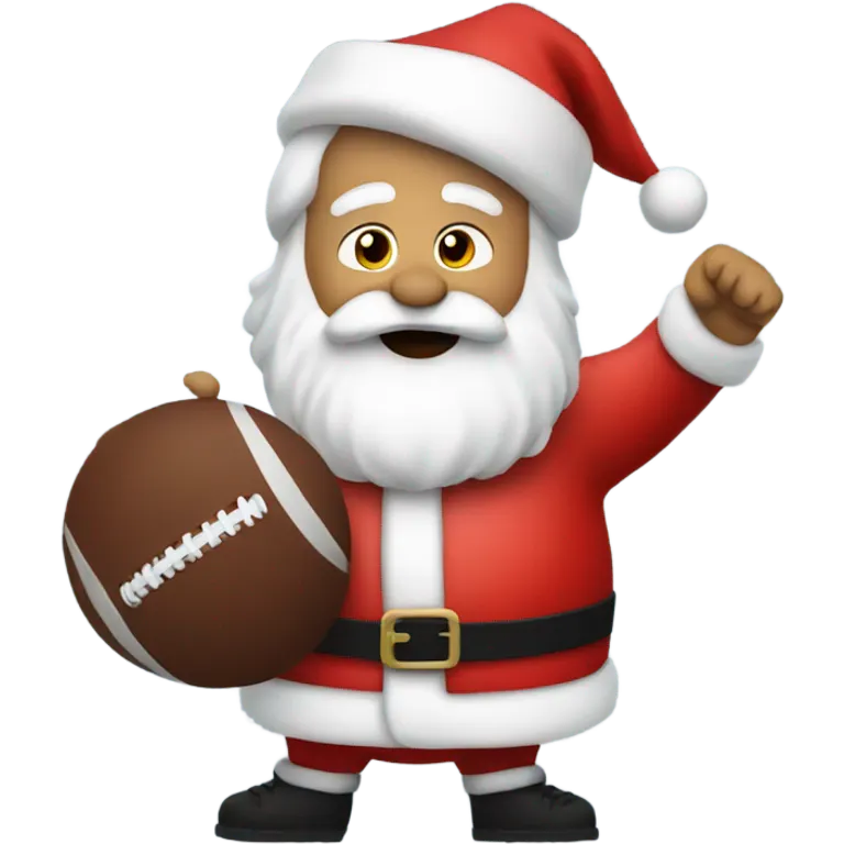 Santa throwing a football emoji