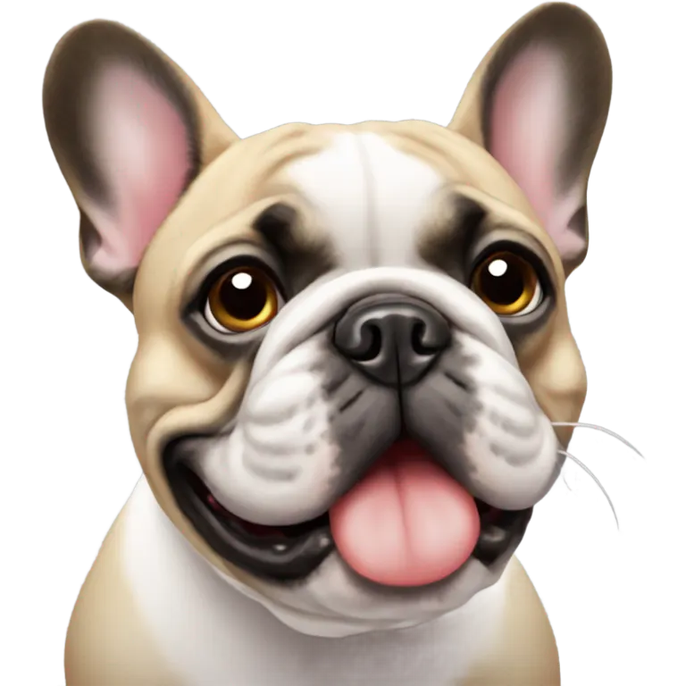 French bulldog looking at viewer emoji