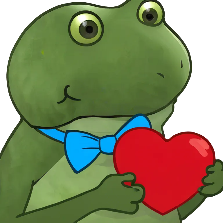 Bufo Holding a big red heart  emoji