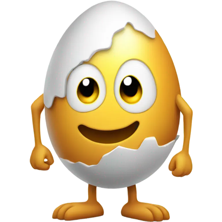 Egg with arms and legs emoji