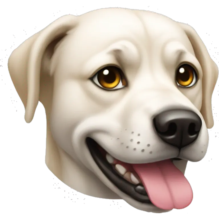 Un chien qui mord un os emoji