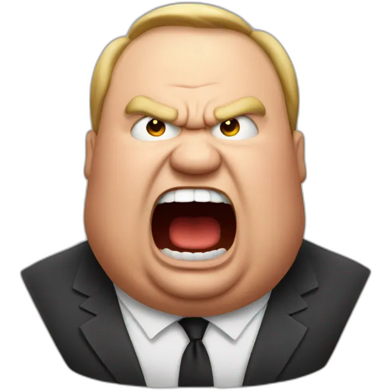 fat man screaming very angry red emoji