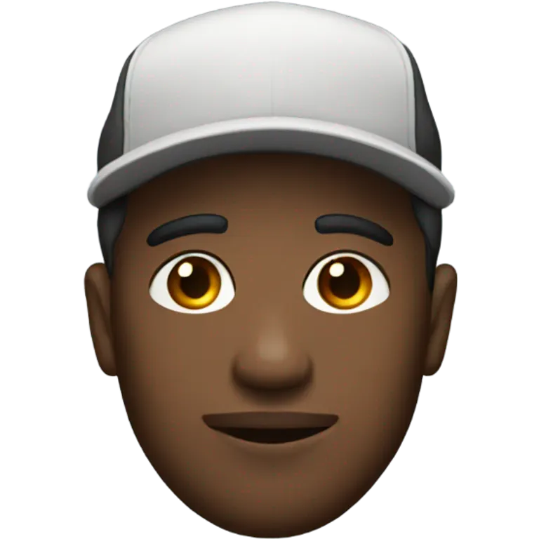 male portrait with backwards hat emoji