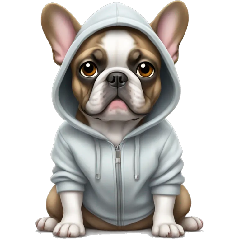 French bulldog with a hoodie emoji