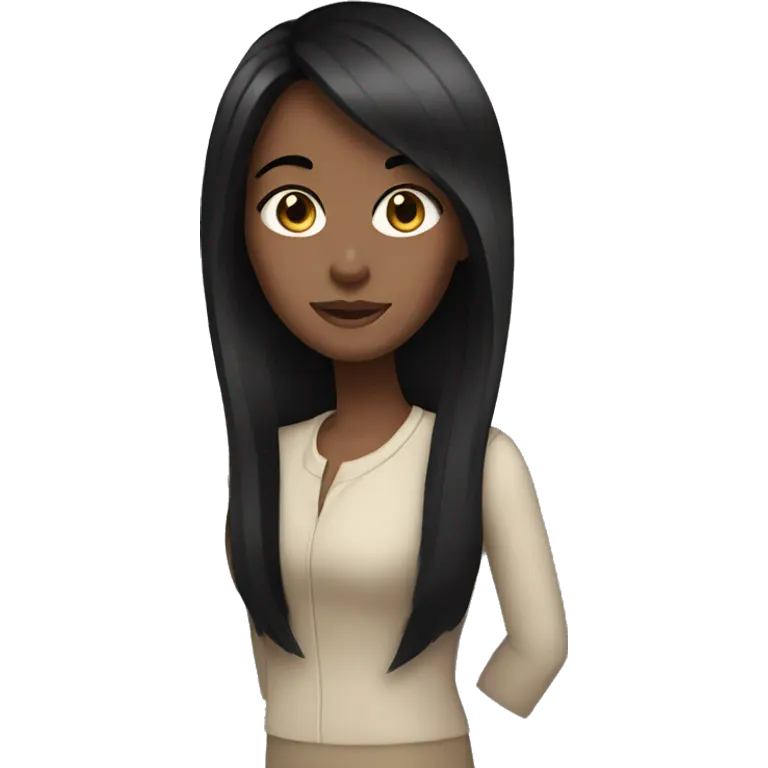 Girl with straight black hair emoji