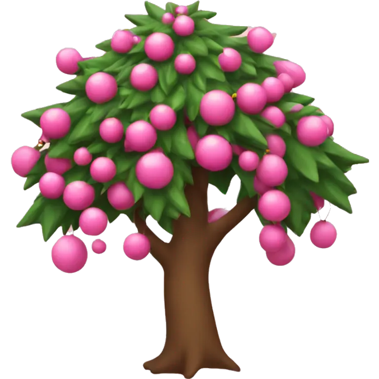 árbol de navidad rosa  emoji