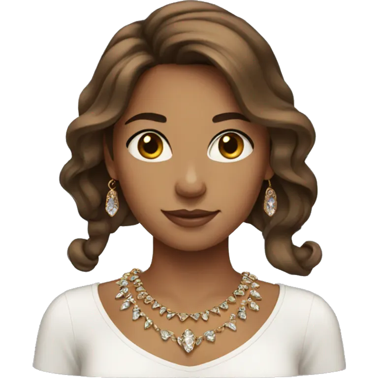 brown haired girl with jewelry emoji