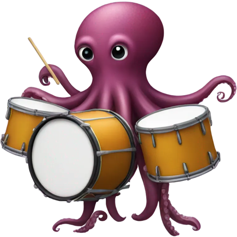 Octopus playing the drums emoji