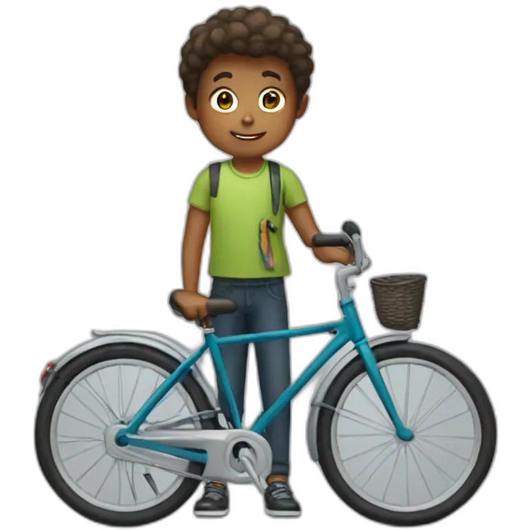 boy  with bike emoji