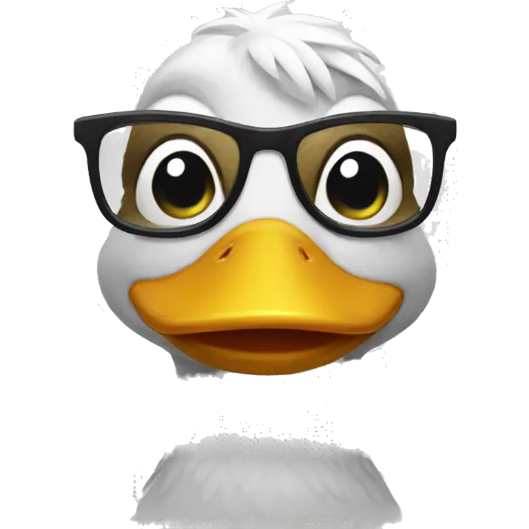 Duck wearing glasses emoji