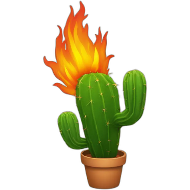 A cactus on fire emoji