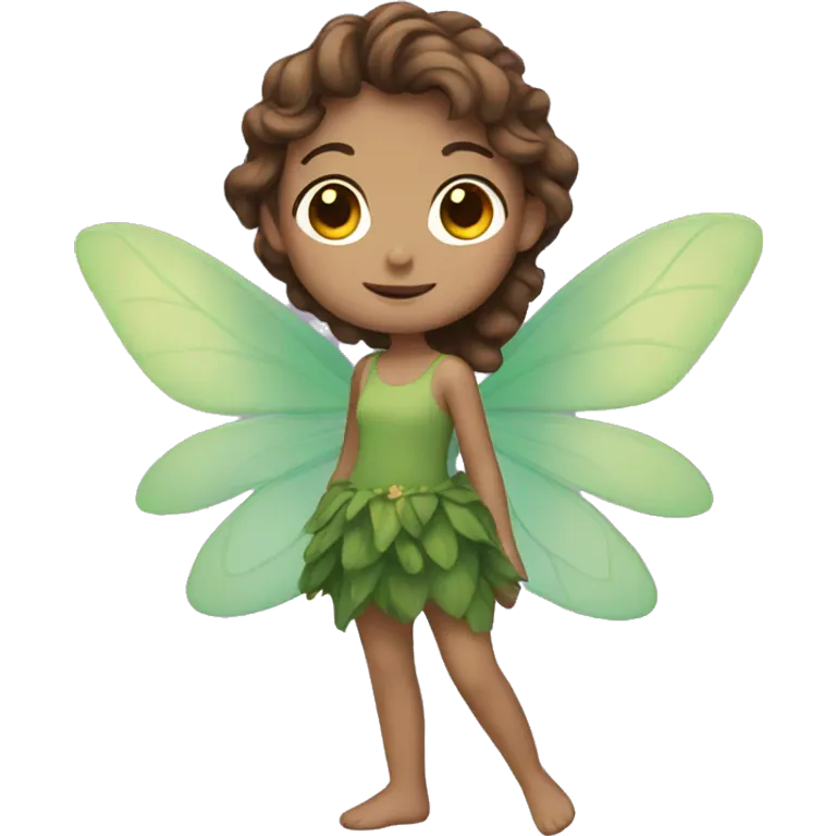 Fairy with brown hair emoji