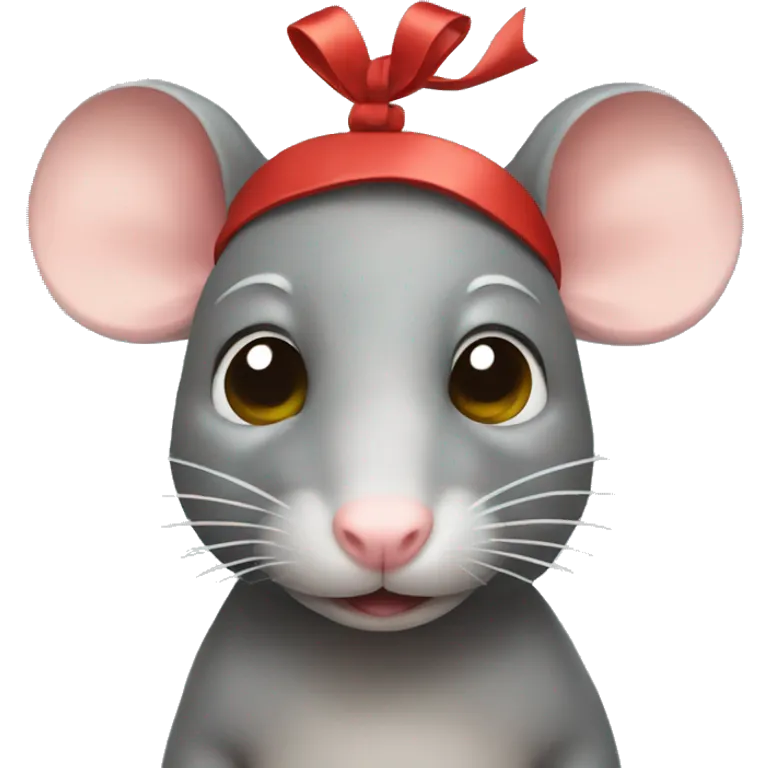 Rat with a bow on its head emoji