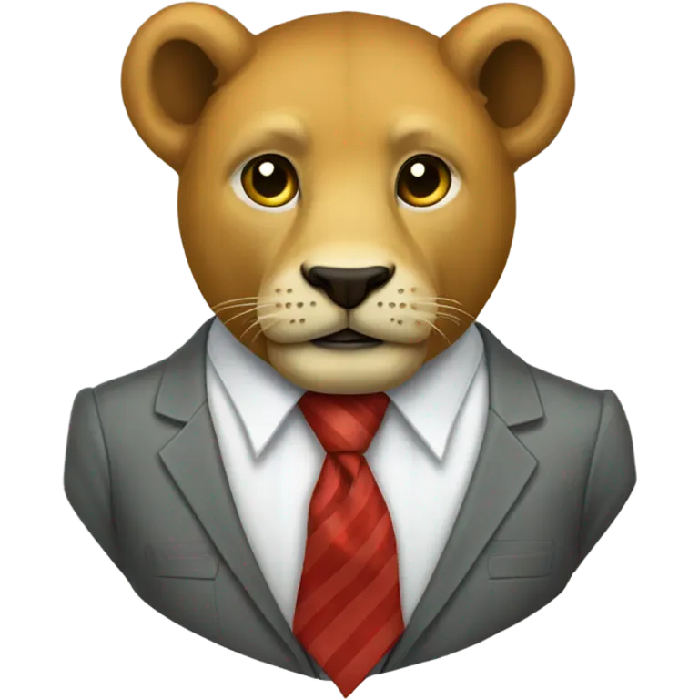 un leon con camisa y corbata  emoji